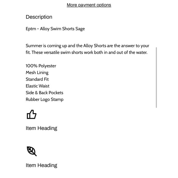 EPTM PERFECT EXAMPLE SWIM SHORTS SMALL Alloy New Tags Navy - Picture 5 of 16